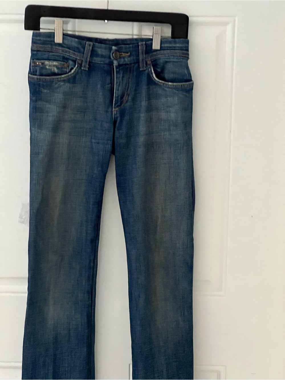 Joe's Jeans Wide-Leg Flare in Faded Blue Denim